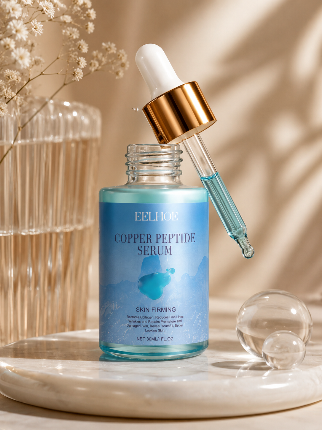 Lumera Copper Peptide Face Serum Firming Anti-Ageing Hydrating Glow Skin Renewal Serum